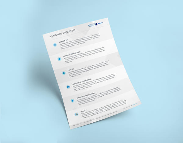 Downloadable guide to an overview of choices and activities for living well on dialysis